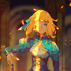This is a pixiv picture whose title is Saber.