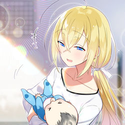 This is a pixiv picture whose title is 子育てをしているママ♂.