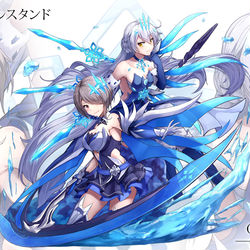 This is a pixiv picture whose title is 「女王と騎士メイド ～空の律者ｘリタ～」.