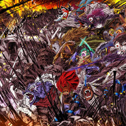 This is a pixiv picture whose title is 【PFLS】火と鐡の極地【王無き国の戦い】.