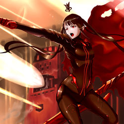 This is a pixiv picture whose title is 【PFLS】赤く輝く壁【レッドヴァルの戦い】.