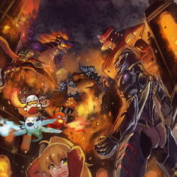 This is a pixiv picture whose title is 【PFLS】激震！！レッドヴァル.