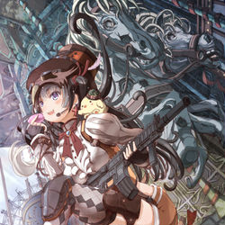 This is a pixiv picture whose title is 銃とお菓子とカルーセル.