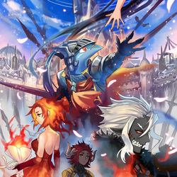 This is a pixiv picture whose title is 【PFLS】憧憬を傍らに【王無き国の戦い】.