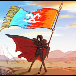 This is a pixiv picture whose title is 【PFLS】鉄斧の旗【レッドヴァルの戦い】.