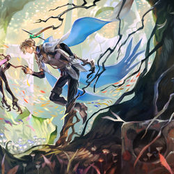 This is a pixiv picture whose title is 【PFLS】黒蝶の止まり木.