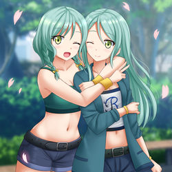 This is a pixiv picture whose title is Hina x Sayo.