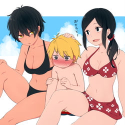 This is a pixiv picture whose title is 先輩がうざい後輩の同僚の弟.