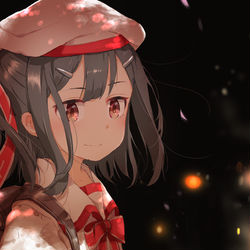 This is a pixiv picture whose title is 美遊ちゃんと夜桜と夜景.