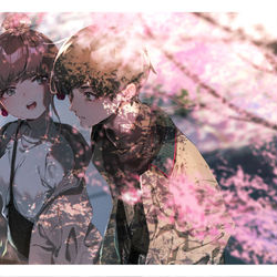 This is a pixiv picture whose title is 春デートは桜の下で.