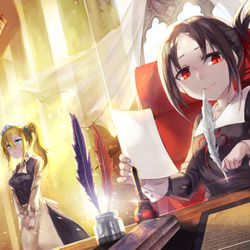 This is a pixiv picture whose title is かぐやと早坂.
