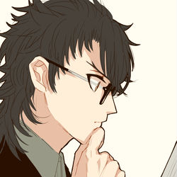 This is a pixiv picture whose title is 陸奥守さんと眼鏡.