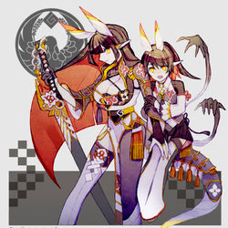 This is a pixiv picture whose title is 【PFLS】大太刀使いのユヅハ/キリノ【エルダーグラン】.