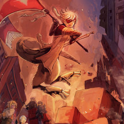 This is a pixiv picture whose title is 【PFLS】燃える首都.