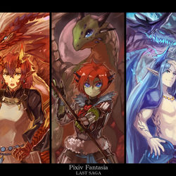 This is a pixiv picture whose title is 【PFLS】竜の魂.