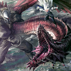 This is a pixiv picture whose title is 【PFLS】Dragonal Takedown【王無き国の戦い】.