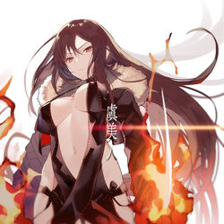 This is a pixiv picture whose title is 虞美人.