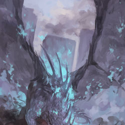 This is a pixiv picture whose title is 【PFLS】黄昏の竜と蒼い炎.