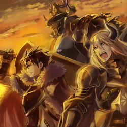 This is a pixiv picture whose title is 【PFLS】黄昏の咆哮.