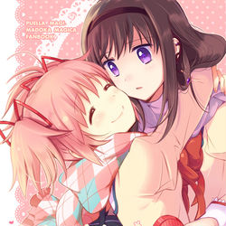 This is a pixiv picture whose title is 【WEB再録】ほむまど『カバンのなかで溶けてった』.