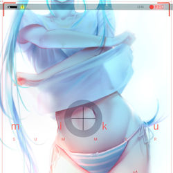 This is a pixiv picture whose title is miku   夏日写真.