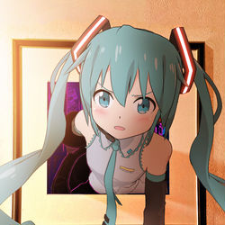 This is a pixiv picture whose title is 初音ミク - Help me out.