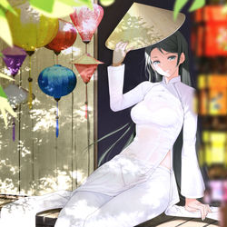 This is a pixiv picture whose title is アオザイちゃん.