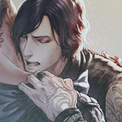 This is a pixiv picture whose title is 吸血V.