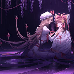 This is a pixiv picture whose title is 出嫁的灵梦.