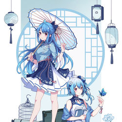 This is a pixiv picture whose title is 国风2233娘.