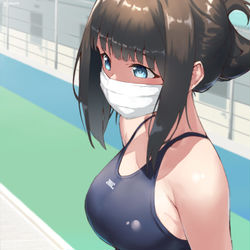 This is a pixiv picture whose title is 競泳はっす.