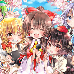 This is a pixiv picture whose title is お花見カラオケ.