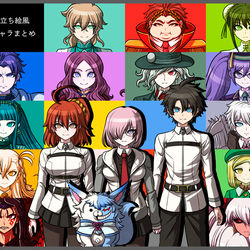 This is a pixiv picture whose title is ロンパ立ち絵風FGOまとめ.