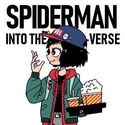 This is a pixiv picture whose title is スパイダーバース観に来たペニパカちゃん.
