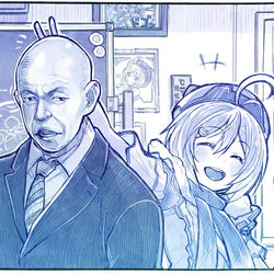 This is a pixiv picture whose title is 小峠教官とシロちゃん.