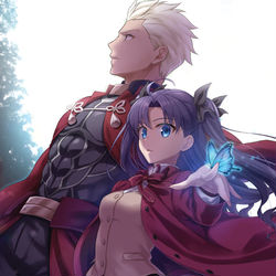 This is a pixiv picture whose title is 【スパコミ】lingering scent【アーチャー・凛】.