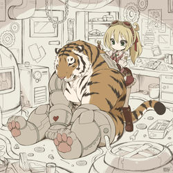 This is a pixiv picture whose title is 二足歩行虎型ロボット.