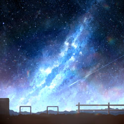 This is a pixiv picture whose title is 狼少年と藍歌.