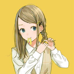This is a pixiv picture whose title is みつあみ.