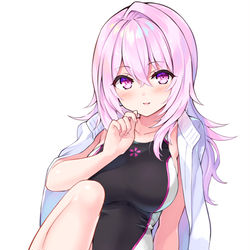 This is a pixiv picture whose title is 競泳水着桜さん.