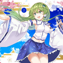 This is a pixiv picture whose title is 春歌の青巫女.