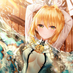 This is a pixiv picture whose title is ：）.