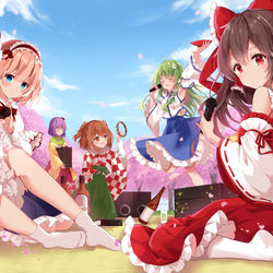 This is a pixiv picture whose title is お花見カラオケ.