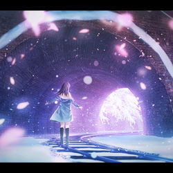 This is a pixiv picture whose title is 冬を脱ぎ捨てた先に.