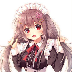 This is a pixiv picture whose title is 「似合うかな？」.