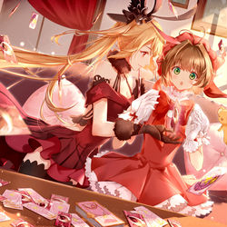 This is a pixiv picture whose title is 爱缪莎x小樱.