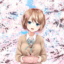 This is a pixiv picture whose title is 制服お花見デート🌸.