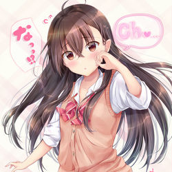 This is a pixiv picture whose title is 不意打ちにちゅっ.