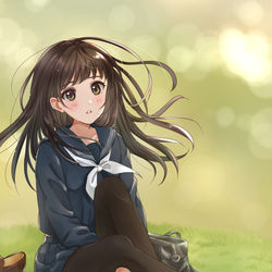 This is a pixiv picture whose title is 黒タイツの女の子.