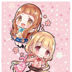 This is a pixiv picture whose title is ちびあんになちゃんアクリルキーホルダー.